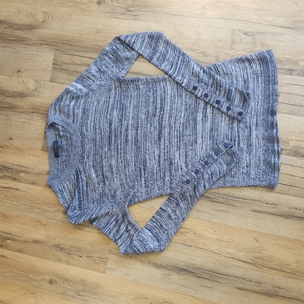J. CREW 100% Cotton Marled Crewneck Shirt with Snapped Cuffs